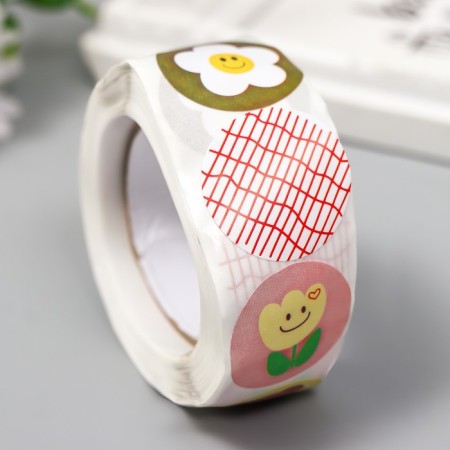 Stick Paper "Flower" d = 2.5 cm 500 pcs in a roll 3x6.5x6.5 cm-1