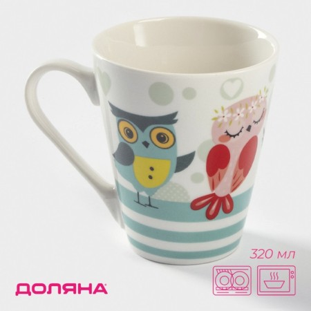 Porcelain shade "Owls", 320 ml