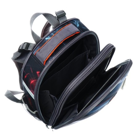 School backpack 38 x 30 x 16 cm, ergonomic back, stavia "car", gray-7