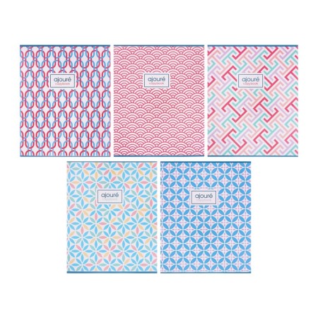 Notebook of 48 sheets in a cage, "patterns", cover covering cardboard, mix