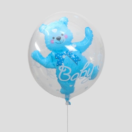 Polymer ball 24 "Ball in the ball. Bear", blue color