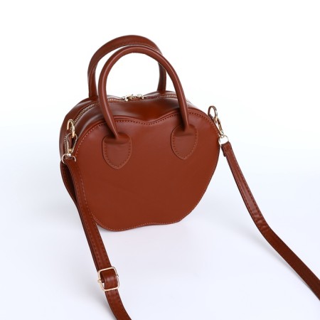 Bag Women's Cross-Bodi with a zipper, brown color-8