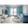 Curtain curtain, size 200x270 cm, plain linen, turquoise color