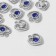 Suspension "Heart" 2.4 × 2.2 × 0.8 cm, (set 10 pcs.), Blue color in silver