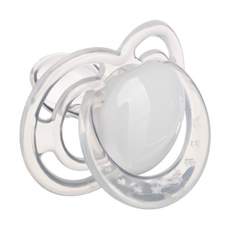 Nipple is an orthodotynic dummy, with a cap, +12 months, white transparent-3