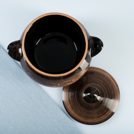 Ceramic pot "Russian" 0.95l / 14x15cm, old man-2