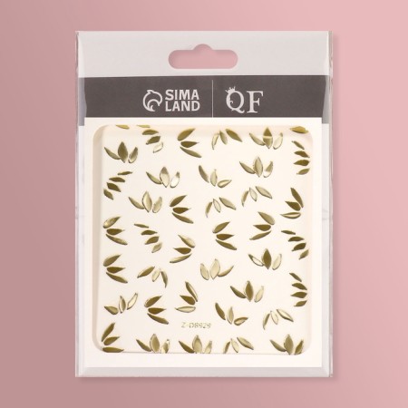 Nail stickers "petals", golden color-2