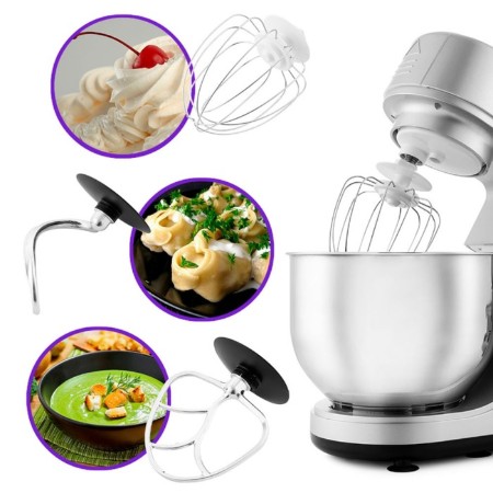 Mixer KitFort KT-1371, planetary, 1000 watts, 6/1.5 l, 6 speeds, silver-2