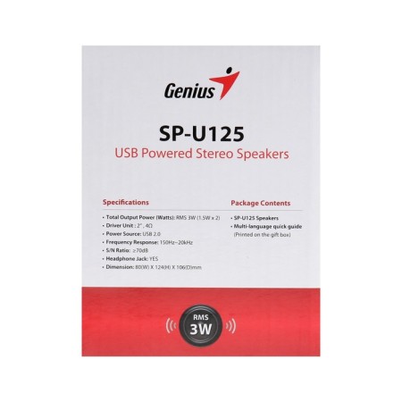 Computer speakers 2.0 Genius SP-125U, 2x1.5W, USB, black-5