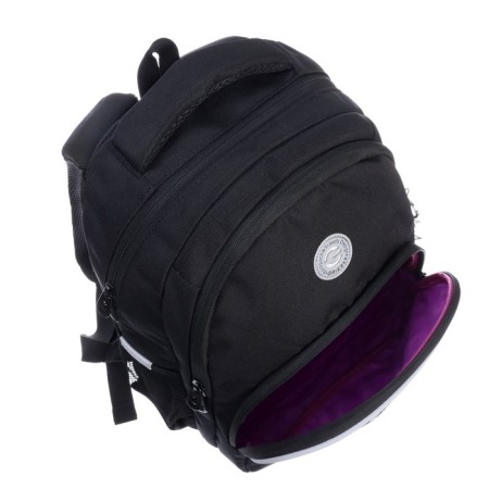 School backpack, 40 x 27 x 20 cm, Grizzly, ergonomic back, laptop department, black-10