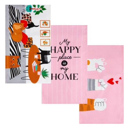 Set of kitchen towels "Dolyana" CATS 35x60 cm - 3pcs