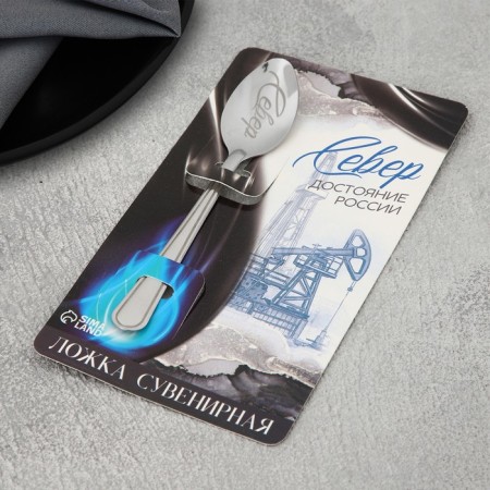 Spoon souvenir "north", with engraving, 3 x 14 cm-3