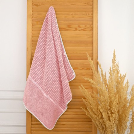 Knap towel, size 70x140 cm, lingonberry color-2