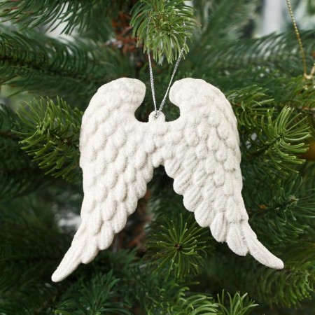 Jewelry decoration "Angel's Wings" Brill (set 2 pcs) 12x9.5 cm, white-1