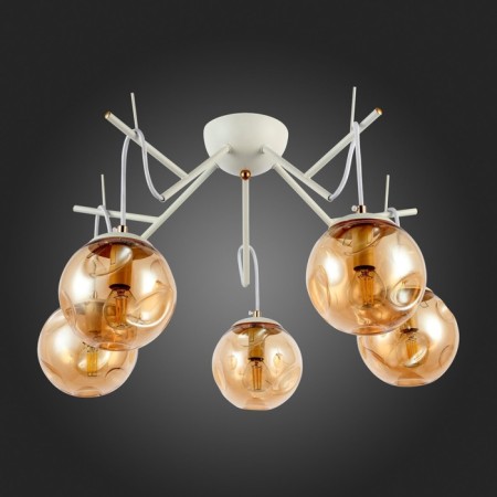 Ceiling EVOLUCE lamp. Sle110202-05. Calletta. 5x40 watts, E14, 57x57x26 cm, white color-3
