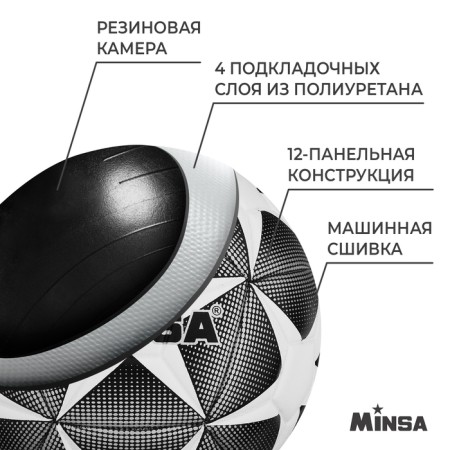 Ball football minsa, TPE, machine stitching, 12 panels, p. 4-2