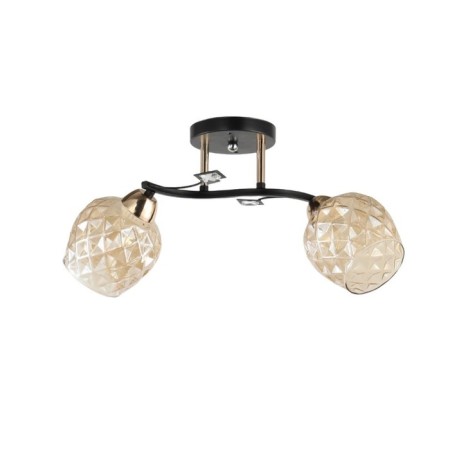 Lamp Ceiling Economic light 12213/2BK+FGD AMB, 2x60W, E27, 24x18x47 cm, gold color