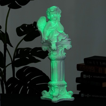 Luminous figure "Angel sitting on a column" 17x51x16cm