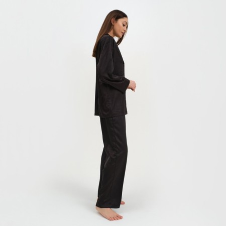 Female pajamas (shirt and trousers) kaftan "triangles" color color black, size 52-54-1