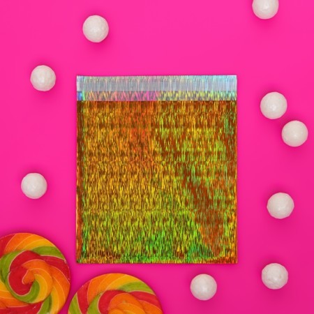 Package Gift holographic with sticky tape, "Starry sky", 10x10+2 cm