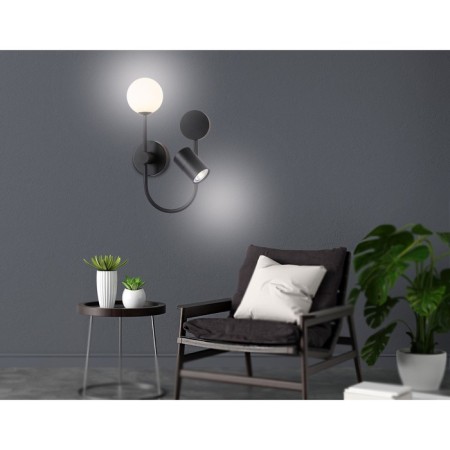 LED LED wall -mounted lamp with an interchangeable Ambrella Light, Linetech, FL66389, G9, GU10, 4 W, 300LUM, 4200K, black, white matte color-6