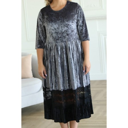 Women's dress, size 60, gray color-3