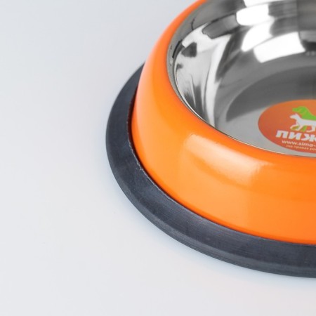 A bowl with a non -slip base is rounded color, 230 ml, orange-3