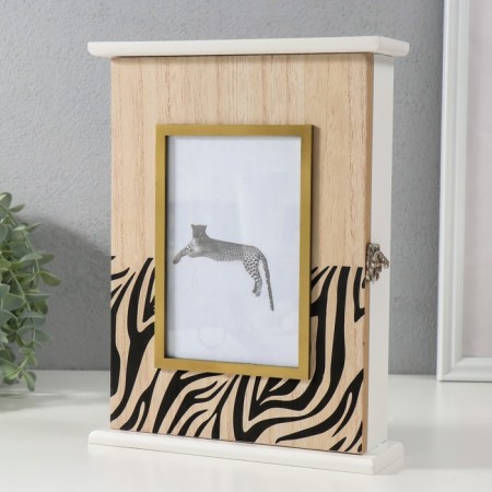 Keywood tree 5 hooks with a photo 10x15 cm "zebra" 6x20x25.8 cm-2