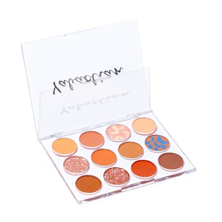 Palette of eyelid shadows with shimmer 12 colors