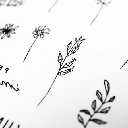 Tattoo on the body "flowers" 10x15 cm-2