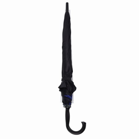 Umbrella - semi -automatic cane "plain", two -layer, 16 knitting needles, r = 52 cm, black/blue color-9