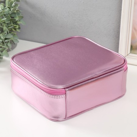 Casket to the leatherette for cosmetics "Summary. Shine" mix 26x24x9 cm-7