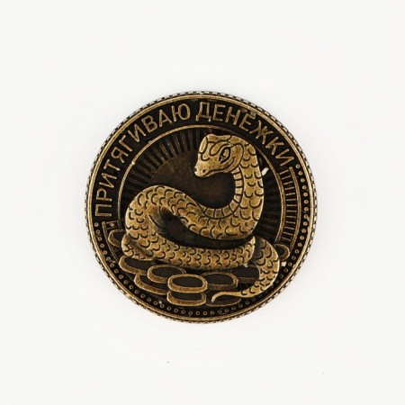 Coin New Year's amulet "New Year: rich year", diam 2.5 cm-3