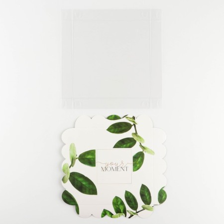 Cookie box, confectionery packaging with PVC lid, “eco”, 18 x 18 x 3 cm-5