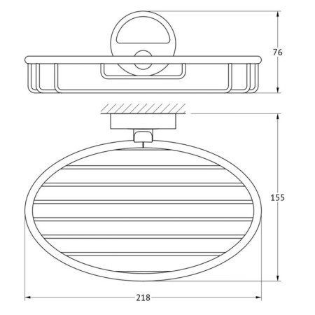 Red-cutting shelf, width 22 cm, chrome-1