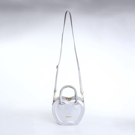 Bag Women's Cross-Bodi with a zipper, silver color