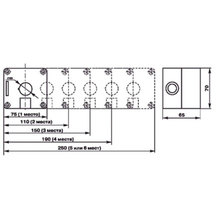 Corps Plastic KP 3 buttons 22 mm-4