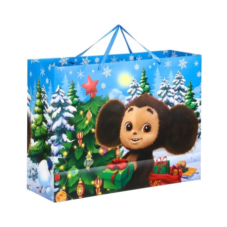 New Year. Gift package, 61x46x20 cm, packaging, Cheburashka-2