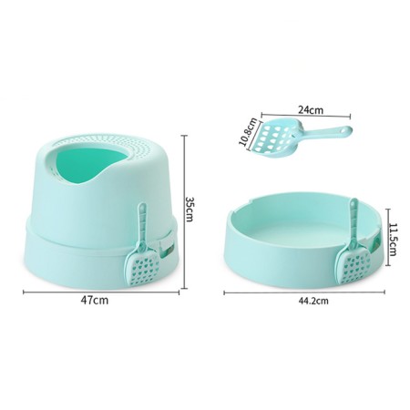 Cut toilet closed 47 x 47 x 35 cm, turquoise-1