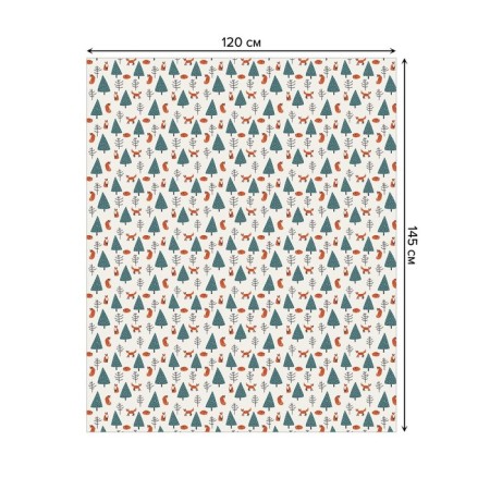 Tables on the table “Foxes in the forest”, rectangular, oxford, size 120x145 cm-1
