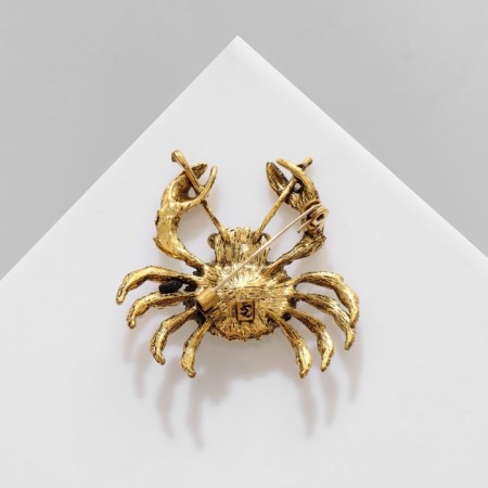 Brooch "Crab" sea, sea color in black gold-1