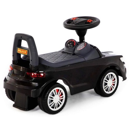 Supercar roller skate car No. 6 with a sound signal, black color-3