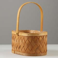 Wicker basket, 23.5 x 17 x H12/26.5 cm, sequoia