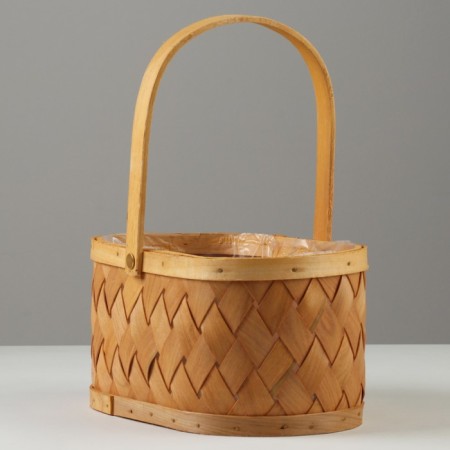 Wicker basket, 23.5 x 17 x H12/26.5 cm, sequoia