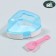 A corner bath for rodents with a spatula, 14 x 10.4 cm, blue