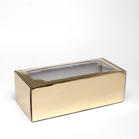 Self -charged box, with a window, gold, 16 x 35 x 12 cm