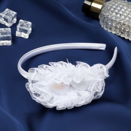 Hair cap "baby" heart splendor, 0.9 cm, white