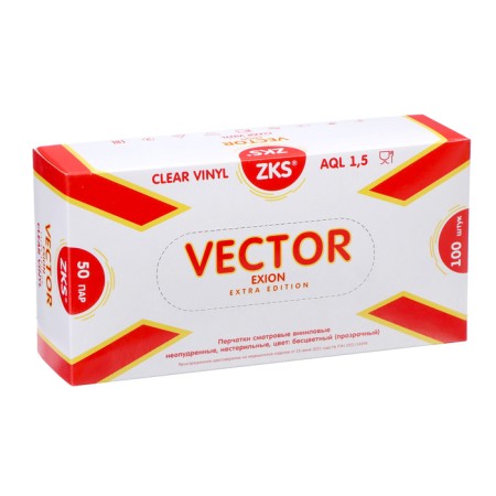 ZKS gloves vinyl Vector Exion transparent 4.0 g size S 50 pairs/un-1