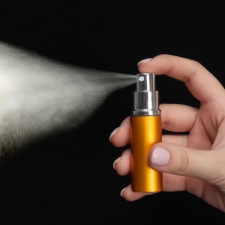Perfume bottle, with a spray, 10 ml, golden color-17