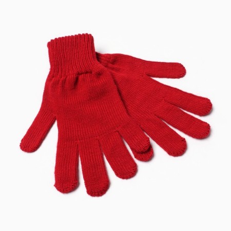 Female gloves, red color, size 18-1